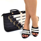 Latest Design Nigerian Women Shoes and Bag Set Plus Size Women Shoes 43 Ladies