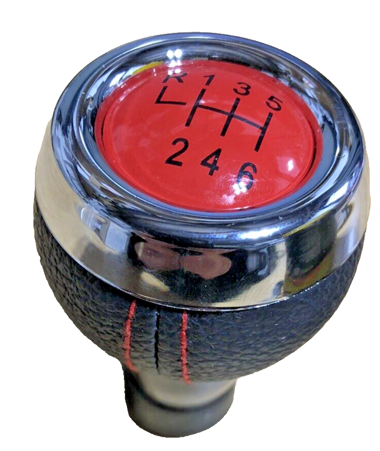 MINI 6 Speed Gear Shift Knob Soft Leather Red Shift Pattern R55 R56 R57 R58 R60