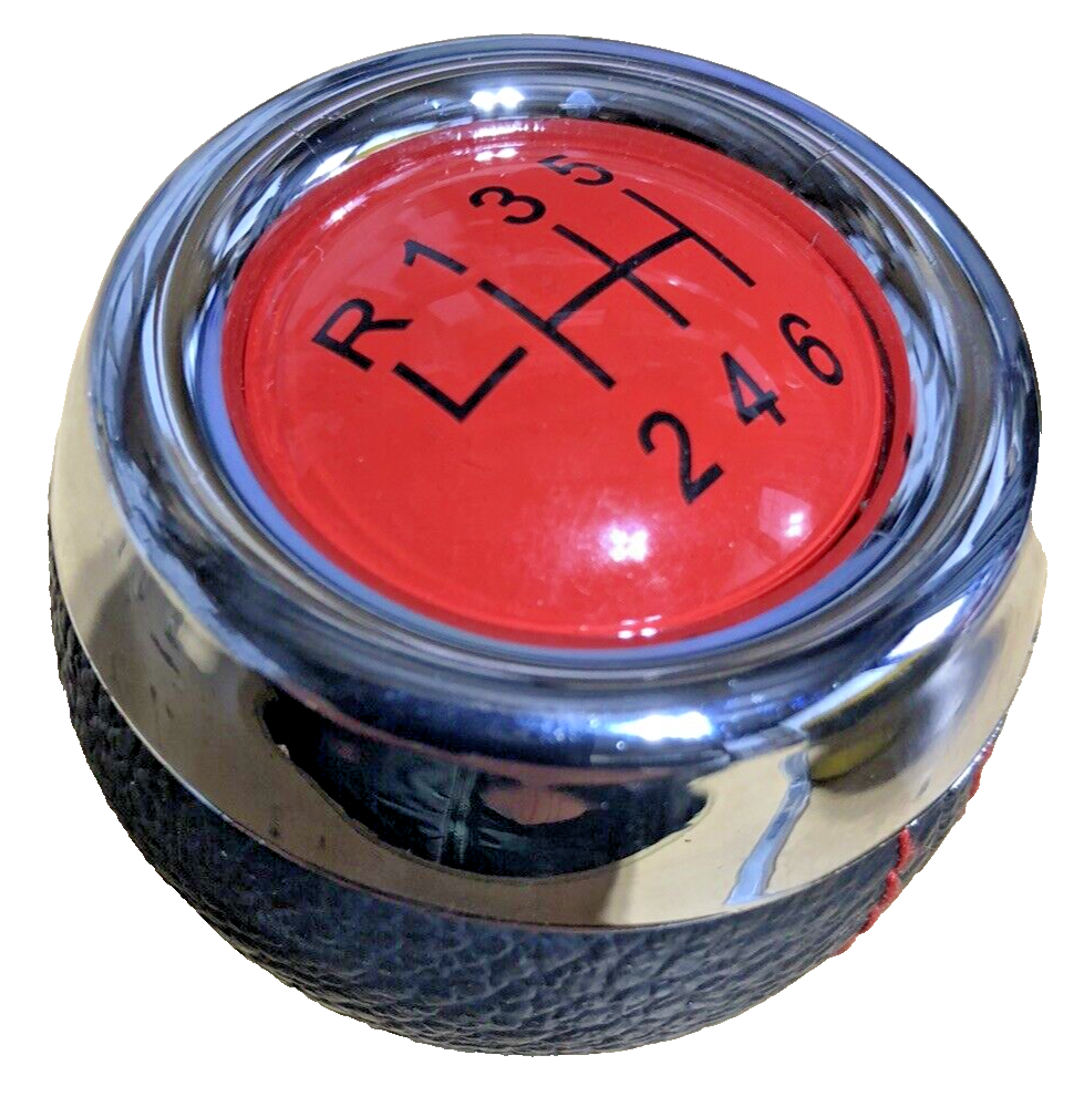 MINI 6 Speed Gear Shift Knob Soft Leather Red Shift Pattern R55 R56 R57 R58 R60