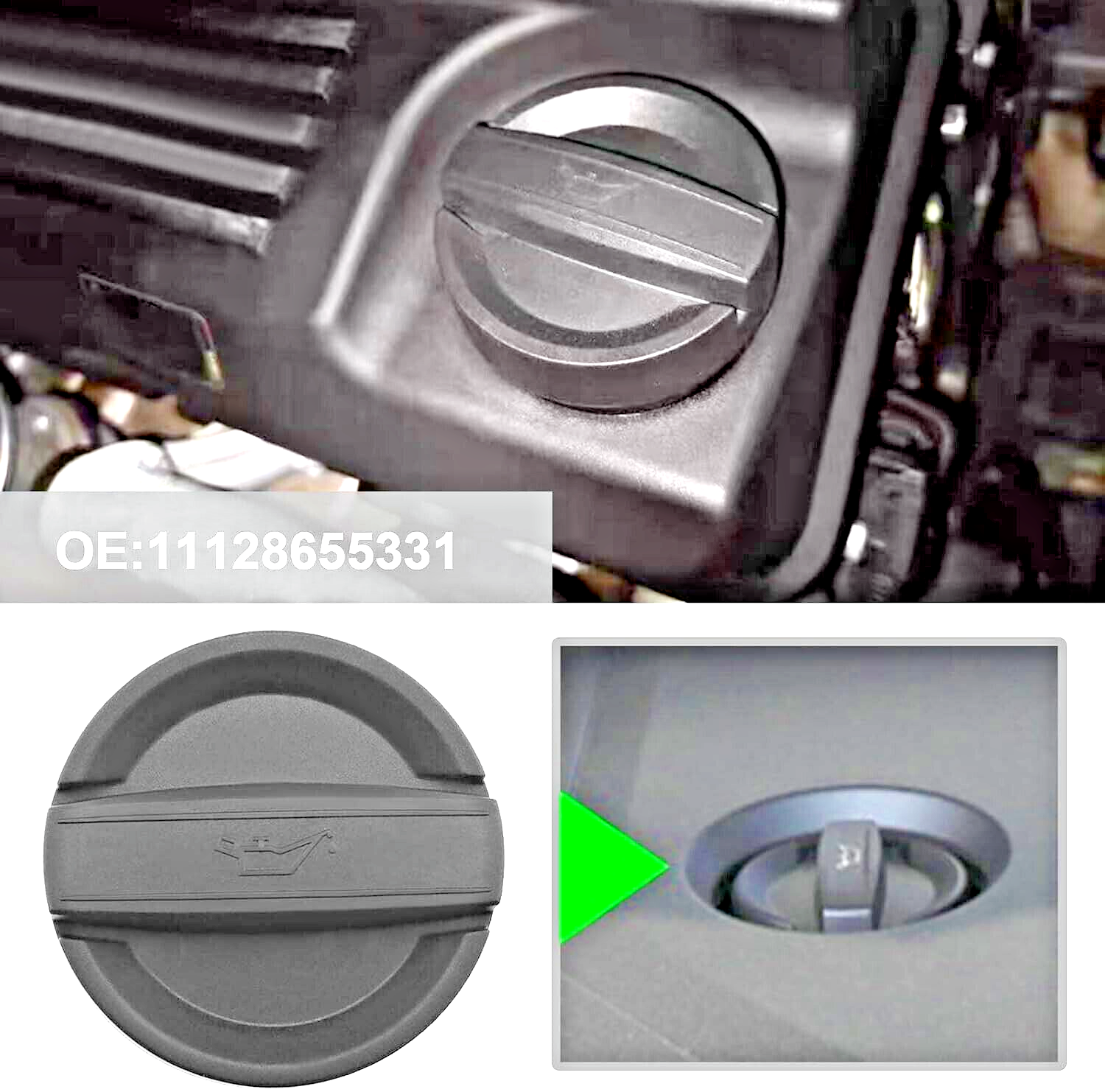 BMW Engine Oil Filler Cap Replacement 1,2,3 Series. 11128655331