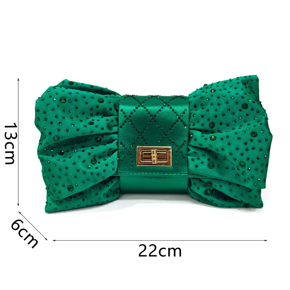 Women's Italian Party Shoes and Bag Set With Elegant Diamond Butterfly