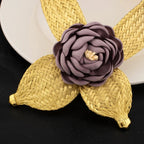 2025 New High Quality African Big Purple Flower Pendant Women Jewelry Set Dubai