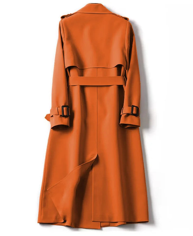 Long Sleeve Trench Coat For Women Office Long Outerwears Jacket