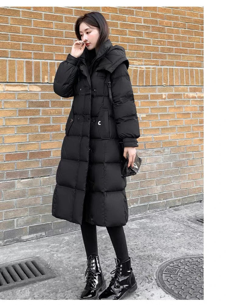Women's Long Thick down Cotton Coat Knee-Length Winter Jacket