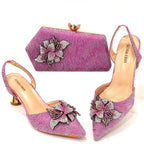 FASHION SHOE Sandals Women 2022 High Heels sexy Green Color Rhinestone Flowers