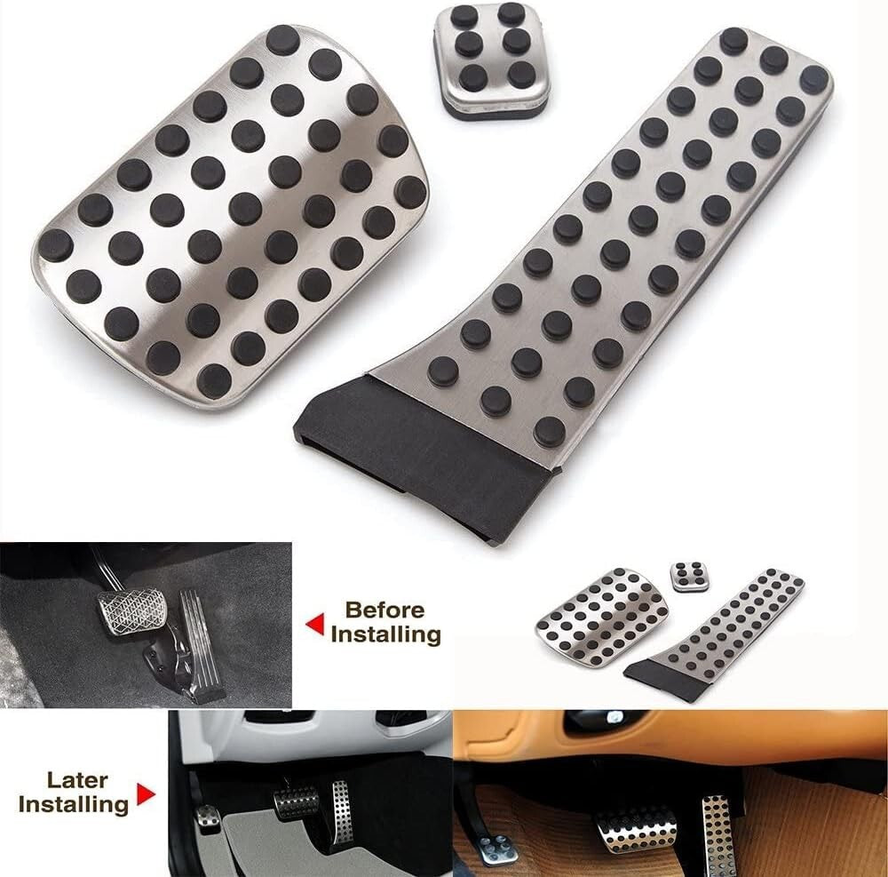 Mercedes AMG Pedals Set 3PCS Stainless Steel Fuel Brake Footrest  A C E SL  CLS
