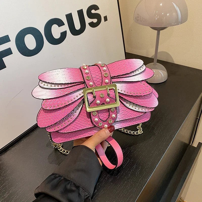 2024 New Handmade Rivet Butterfly Wing Crossbody Bag Women Designer Handbag And