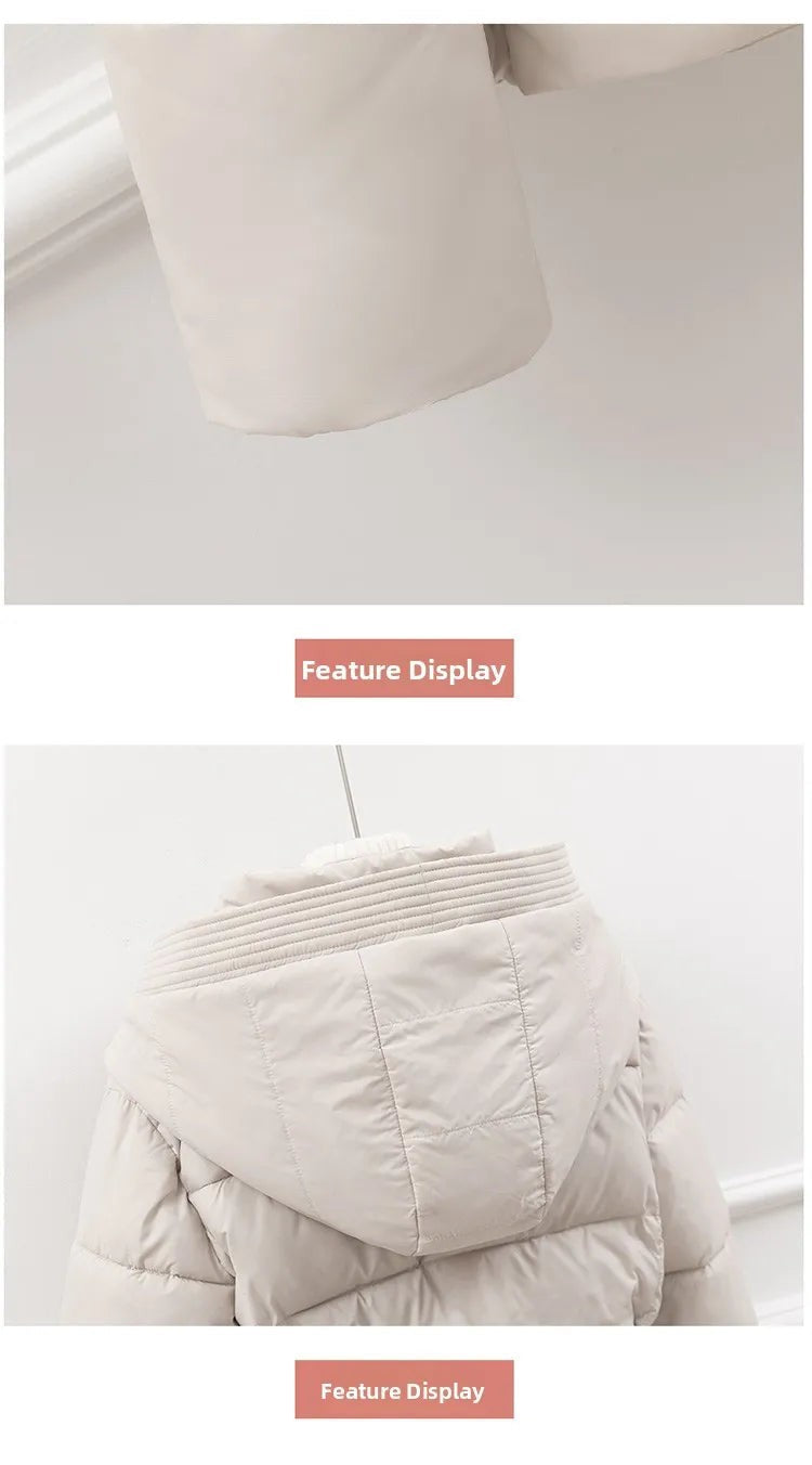 Women's Padded Cotton Thick Winter Coat with Hoodie