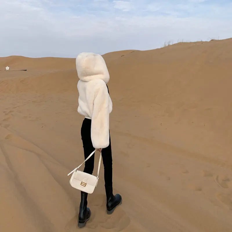 Women's Winter Fabulous Fluffy Hooded Fur Jacket