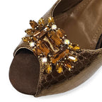Italian Rhinestone Decoration Women's Shoes And Bag Set