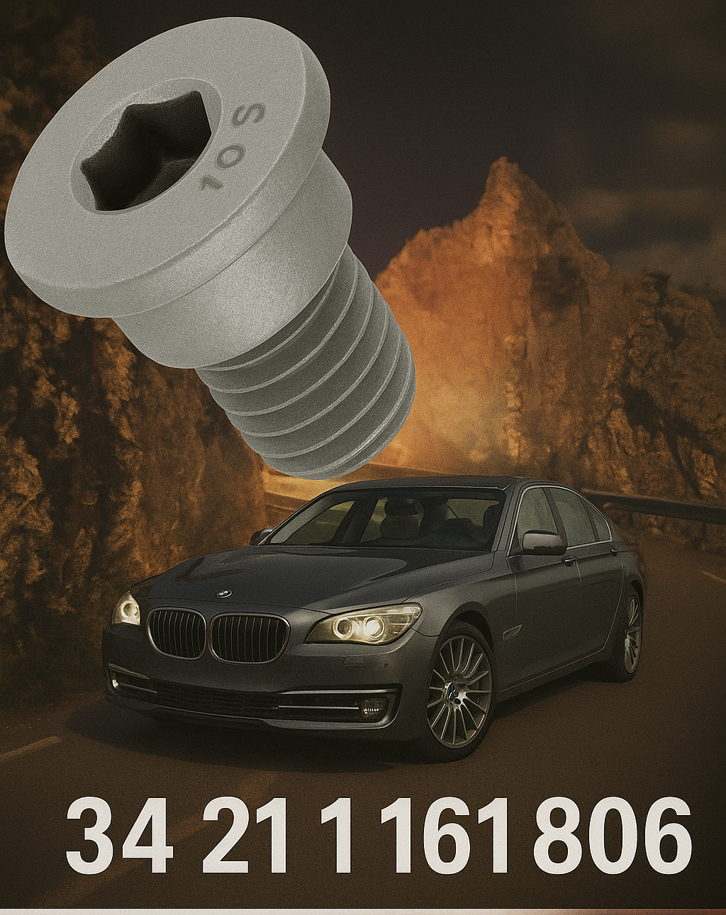 BMW Brake Disc Securing Hex Bolt Screw Fastener Fits 1 2 3 4 5 6 7  Series X3 X5