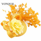 Yellow Fashion Hat Fedora Formal Dress Church Fascinators Hat Headband Party