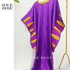 African Original Bazin Riche Boubou With Embroidery And Stones Mix Size