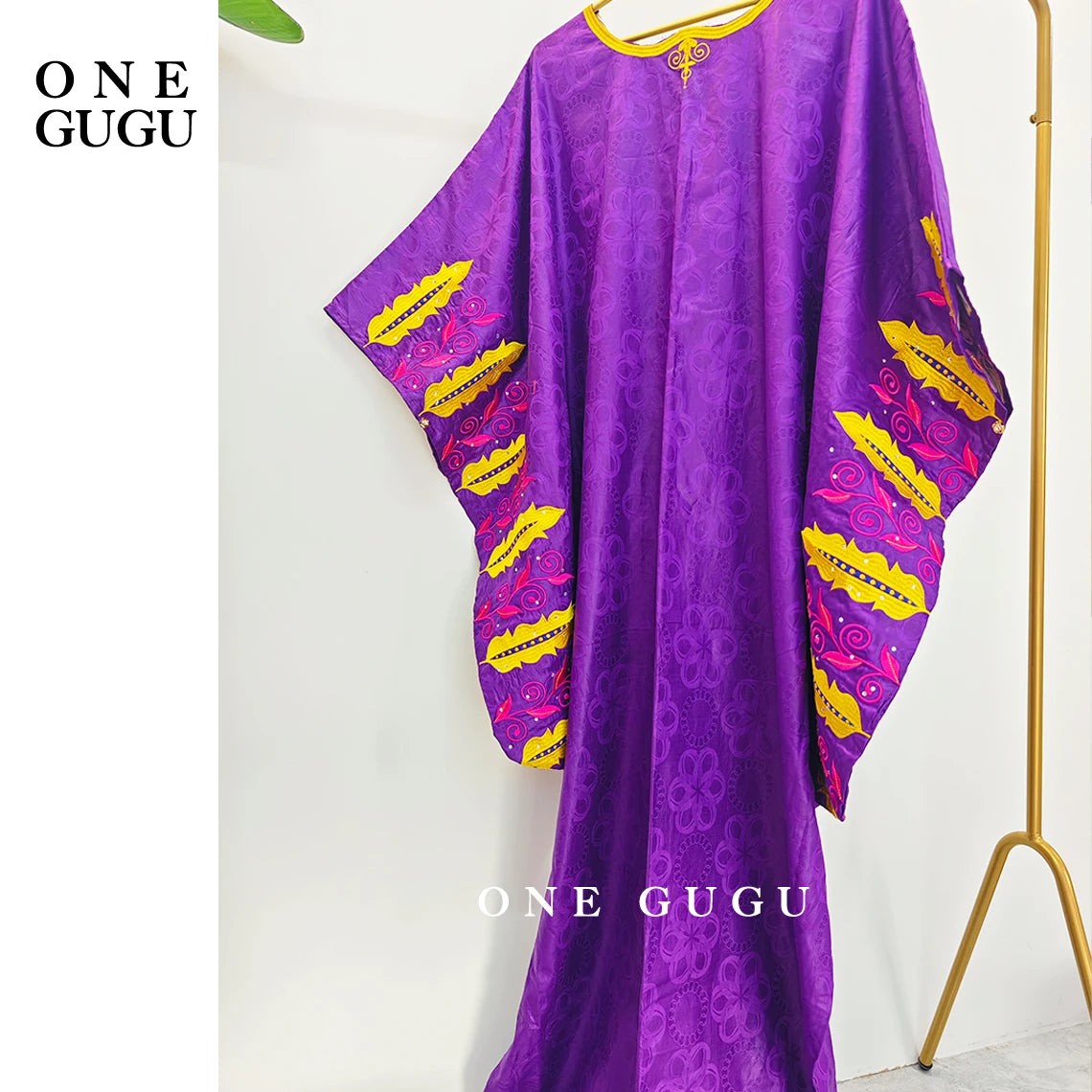 African Original Bazin Riche Boubou With Embroidery And Stones Mix Size