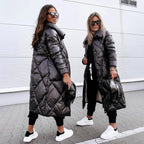 Women's Long Zipper Bright Cotton High Waist Quality Fashionable Jacket
