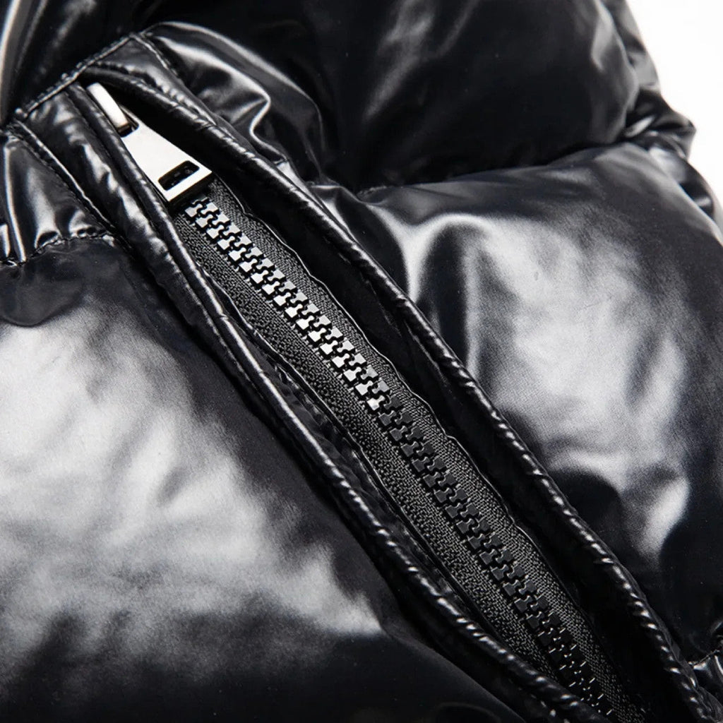 High Quality Outdoor Windproof Hooded Shiny Down Mens Jackets