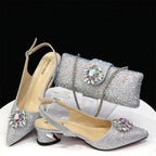 Italian Hollow Design Women's Shoes And Matching Bag