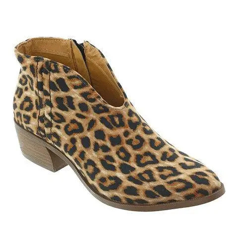 High Heel Boot Women Sexy Pointy Thick Heel Boots Party Leopard Print Shoe
