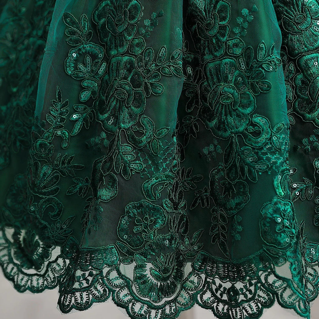 Girls And Toddler Long Sleeve Lace Birthday Tutu Princess Dress