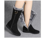 Warm Chelsea High Fur Boots Women 2025 Winter Shoes for Women Chunky Mid-calf