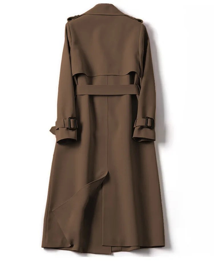 Long Sleeve Trench Coat For Women Office Long Outerwears Jacket