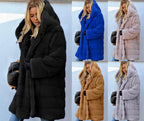 Women's Faux Fur Over Size Windbreaker Hooded Jackets