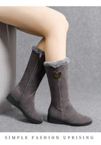 Warm Chelsea High Fur Boots Women 2025 Winter Shoes for Women Chunky Mid-calf