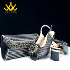 2025 Special New Arrivals Italian Women Shoes and Bag to Match in Green Color