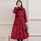 Women's Single Breasted Long Down Winter Jackets