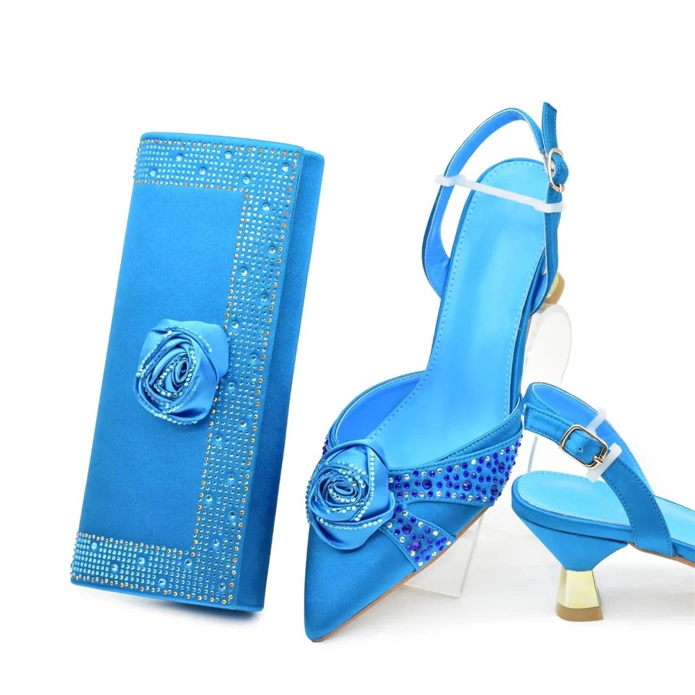 New Fashion Women Shoes and Bags To Match Set Nigeria Party Women's Pumps with