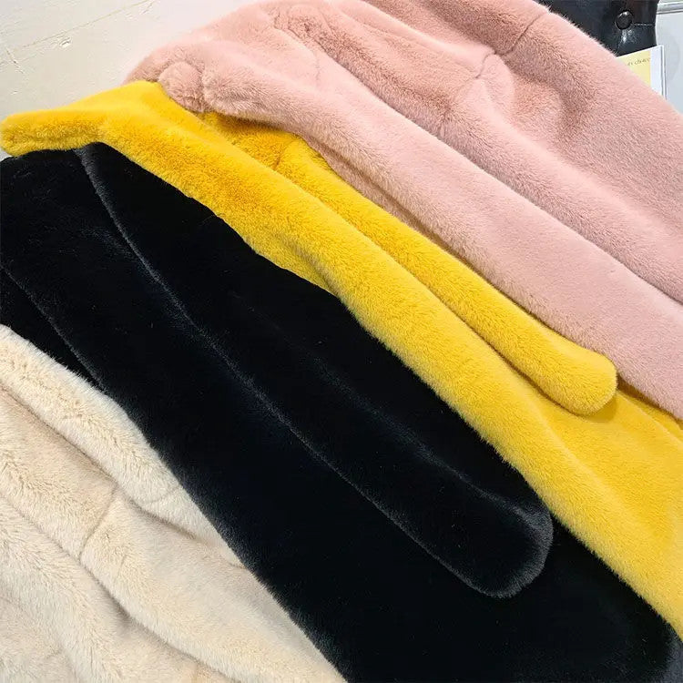 Women's Faux Fur Winter Warm Hooded Long Overcoats