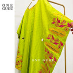 African Original Bazin Riche Boubou With Embroidery And Stones Mix Size