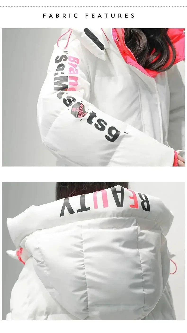 Women's Glossy Waterproof Thick Loose Outerwear Warm Parka Snow Down Jacket