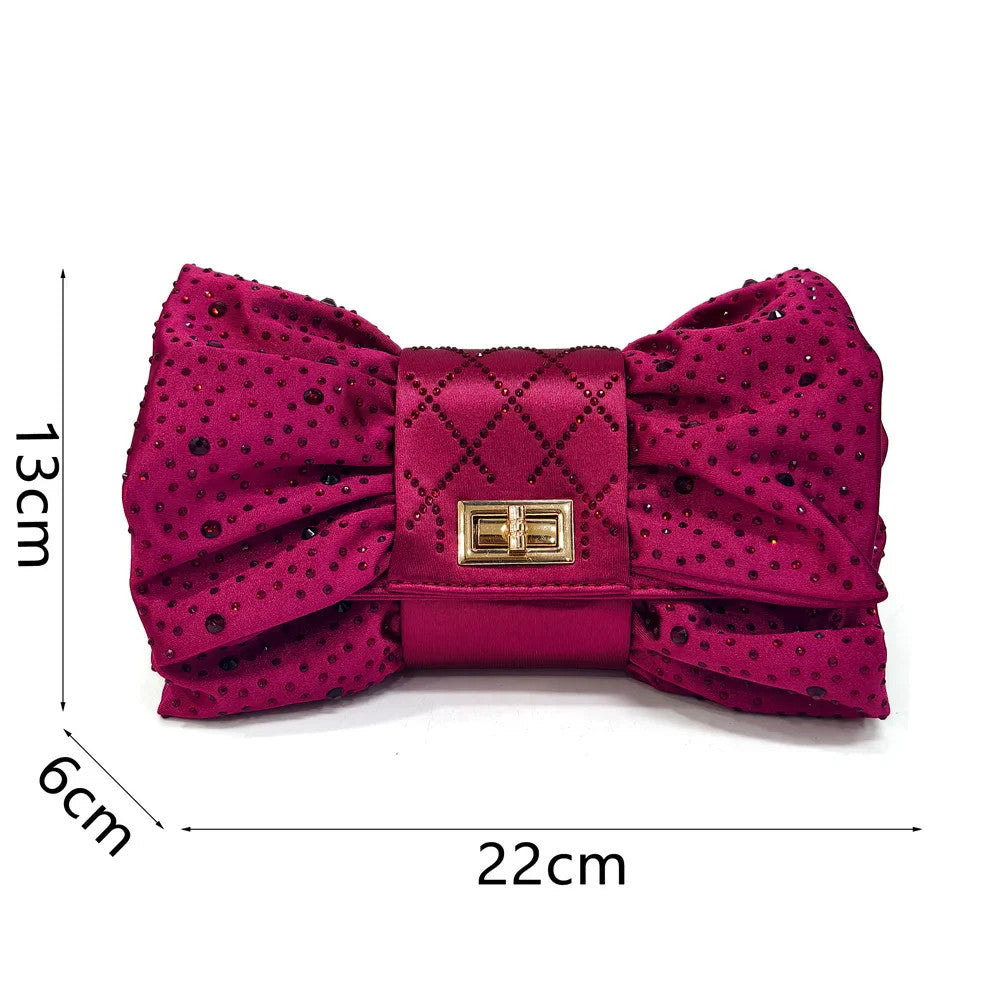 Women's Italian Party Shoes and Bag Set With Elegant Diamond Butterfly
