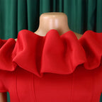 Elegant Women Long Evening Dresses Ruched Off Shoulder Slim Bodycon Mermiad