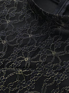 Black Long Prom Dresses High Neck Lace Patchwork Bodycon Women Evening Cocktail