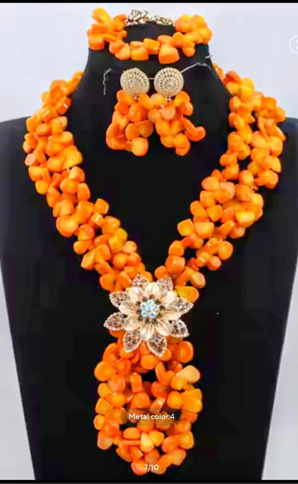 Fabulous African Beads Jewelry Set Latest Coral Beads Necklace Set Wholesale