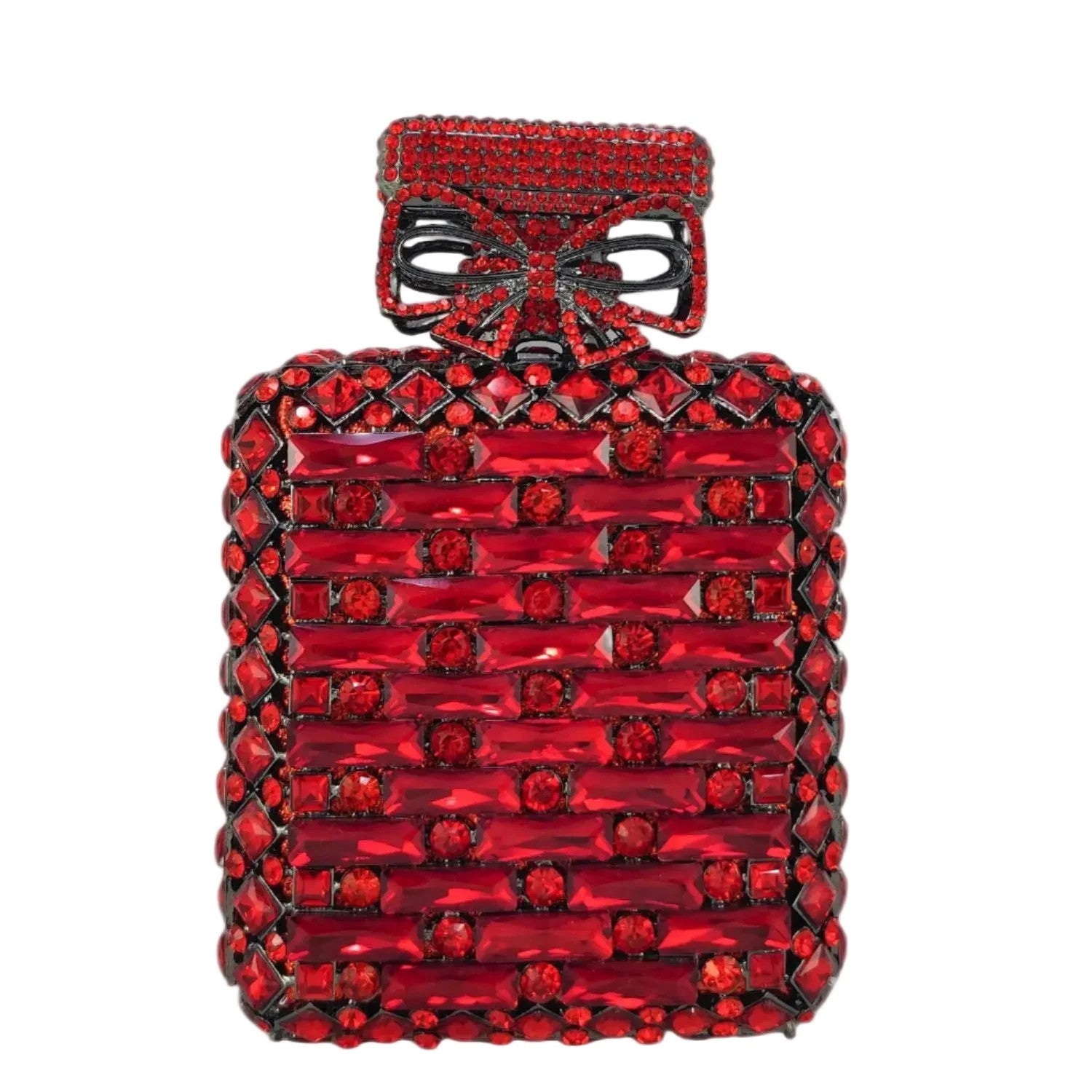 Novelty Perfume Bottle Shape Women Crystal Clutch Evening Handbags Party