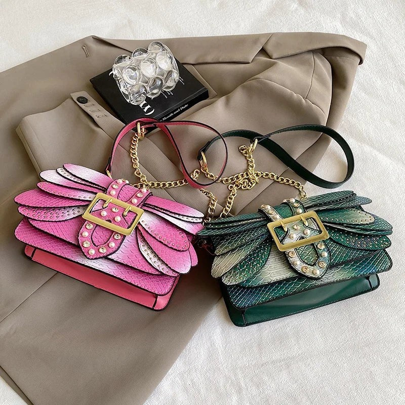 2024 New Handmade Rivet Butterfly Wing Crossbody Bag Women Designer Handbag And