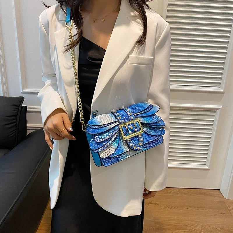 2024 New Handmade Rivet Butterfly Wing Crossbody Bag Women Designer Handbag And