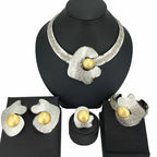 Fashion Dubai Gold-Plated Jewelry Set Simple Style African Necklace All Copper