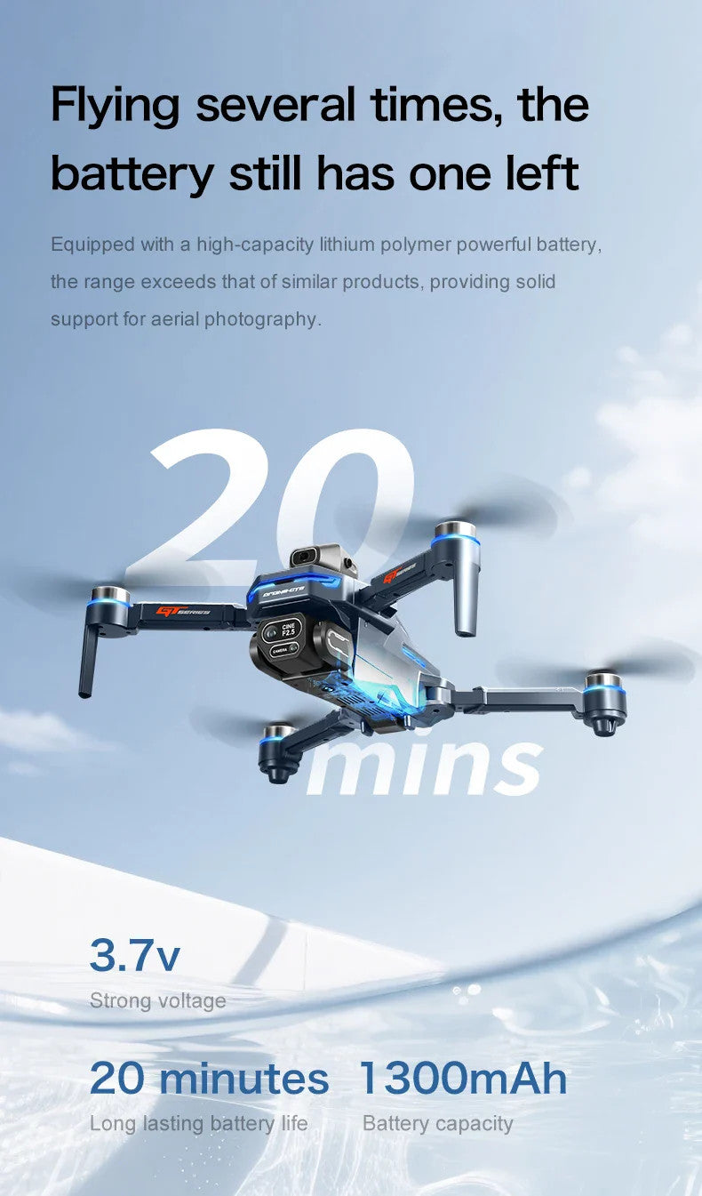 GT8 Mini Drone 8K WiFi GPS HD Aerial Photography Quadcopter with Cameras Toys