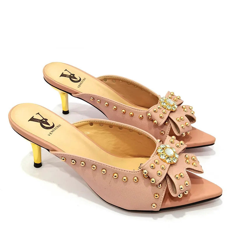 2022 Rivet Style Women Shoes and Bag to Match in Color matching High Quality