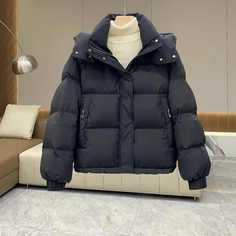 Winter Jacket Women Parkas 2024 New Short Hooded Cotton Padded Jacket Casual
