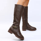 Women Knee High Platform Long Boots Pu Leather