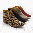 High Heel Boot Women Sexy Pointy Thick Heel Boots Party Leopard Print Shoe