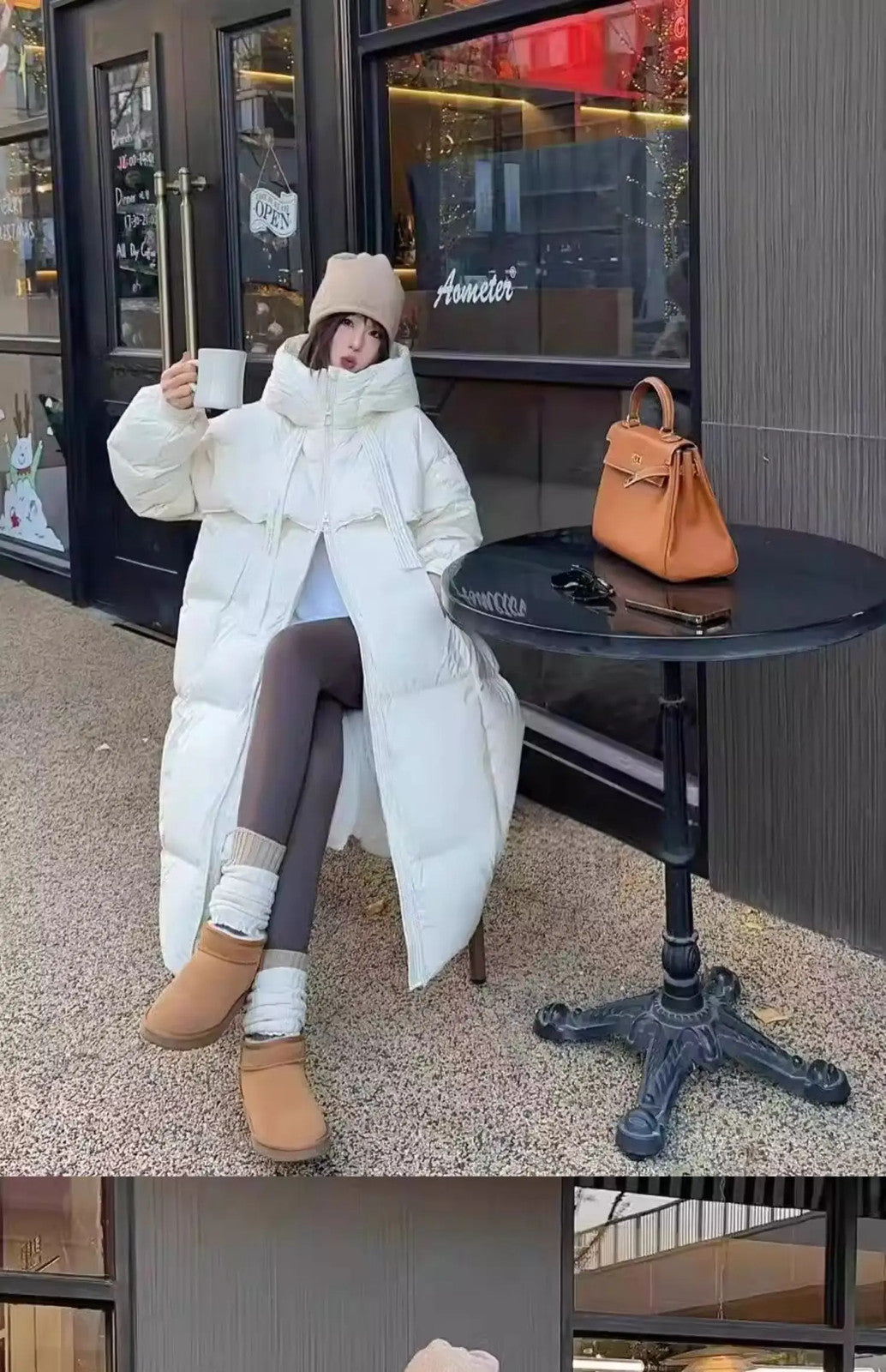 Women's Fashionable Long Winter Hooded Parka Jacket