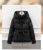 Women's Padded Cotton Thick Winter Coat with Hoodie