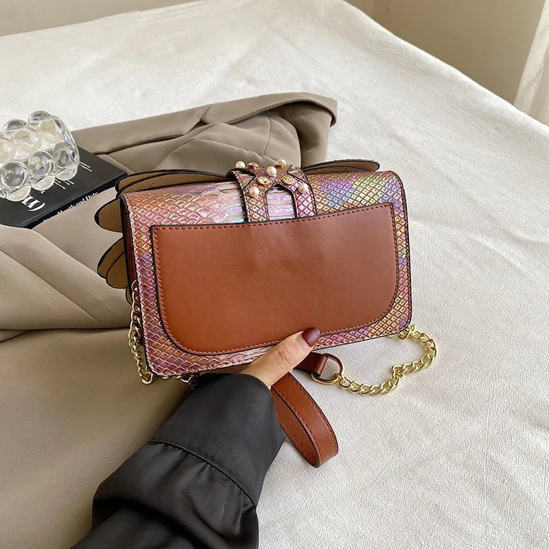 2024 New Handmade Rivet Butterfly Wing Crossbody Bag Women Designer Handbag And