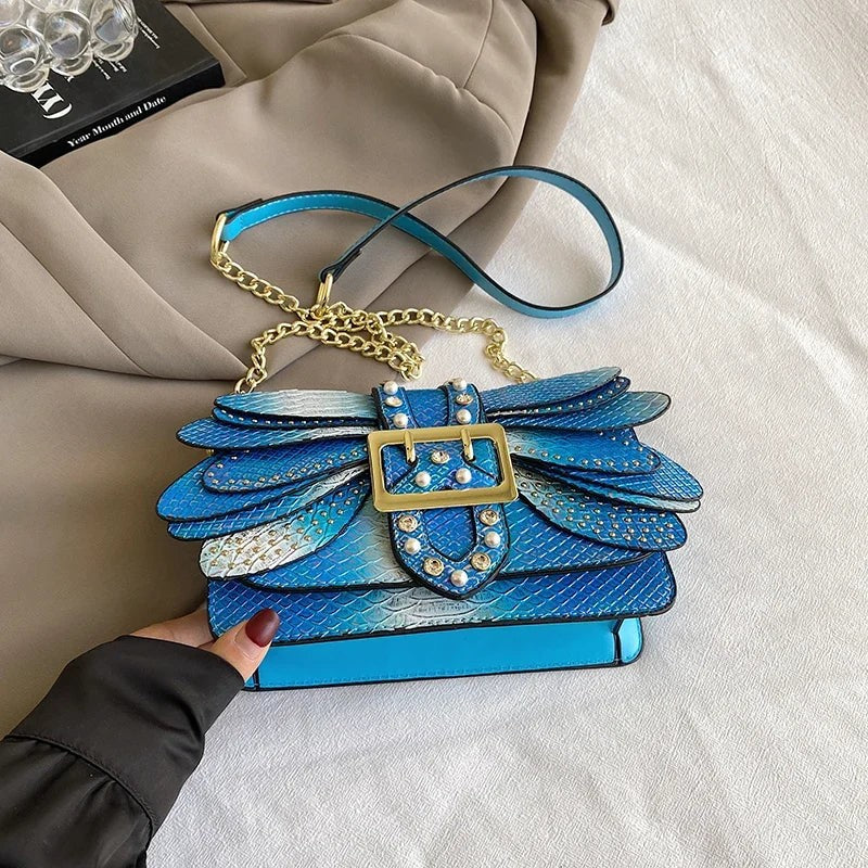 2024 New Handmade Rivet Butterfly Wing Crossbody Bag Women Designer Handbag And
